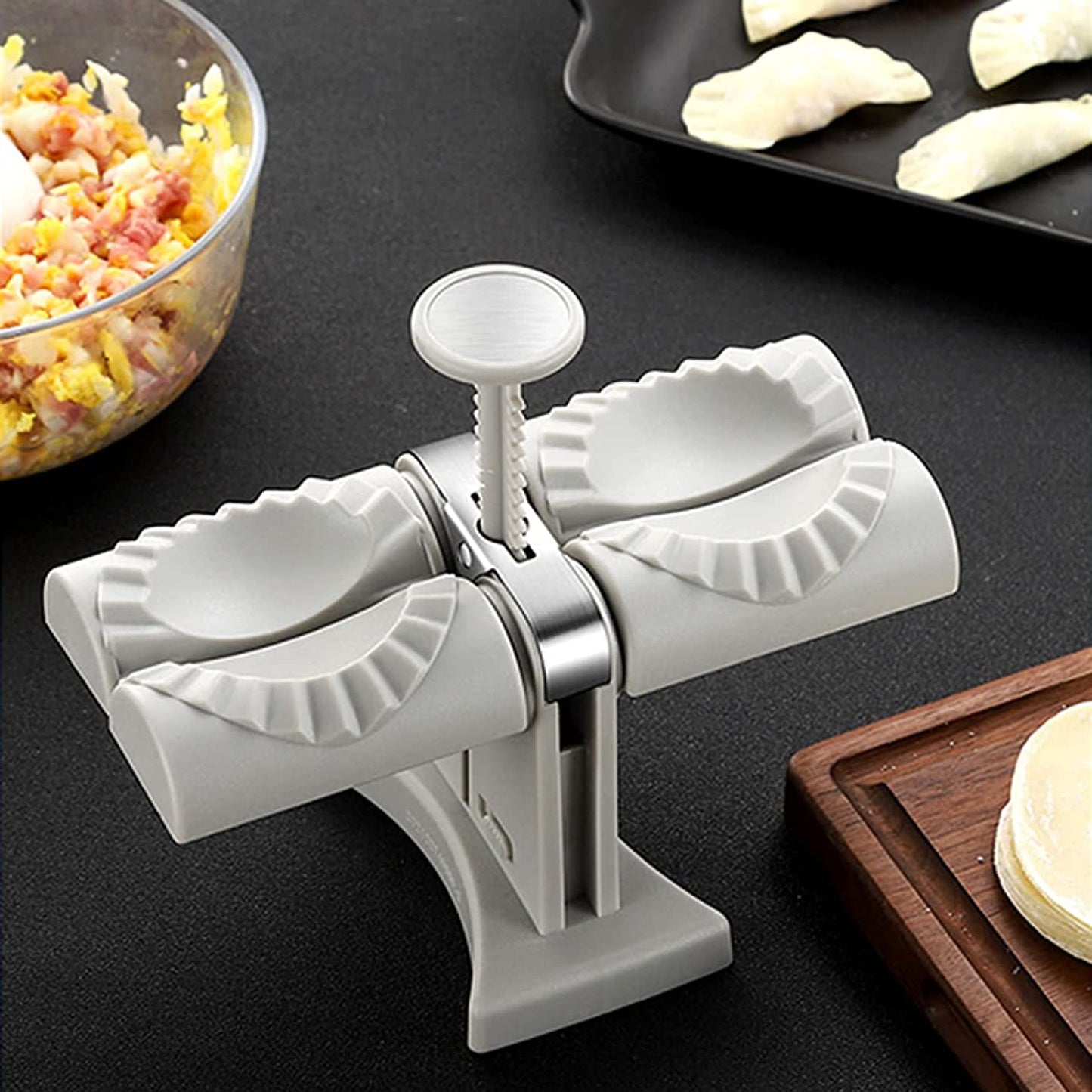 Double Head Dough Stuffing Press Machine